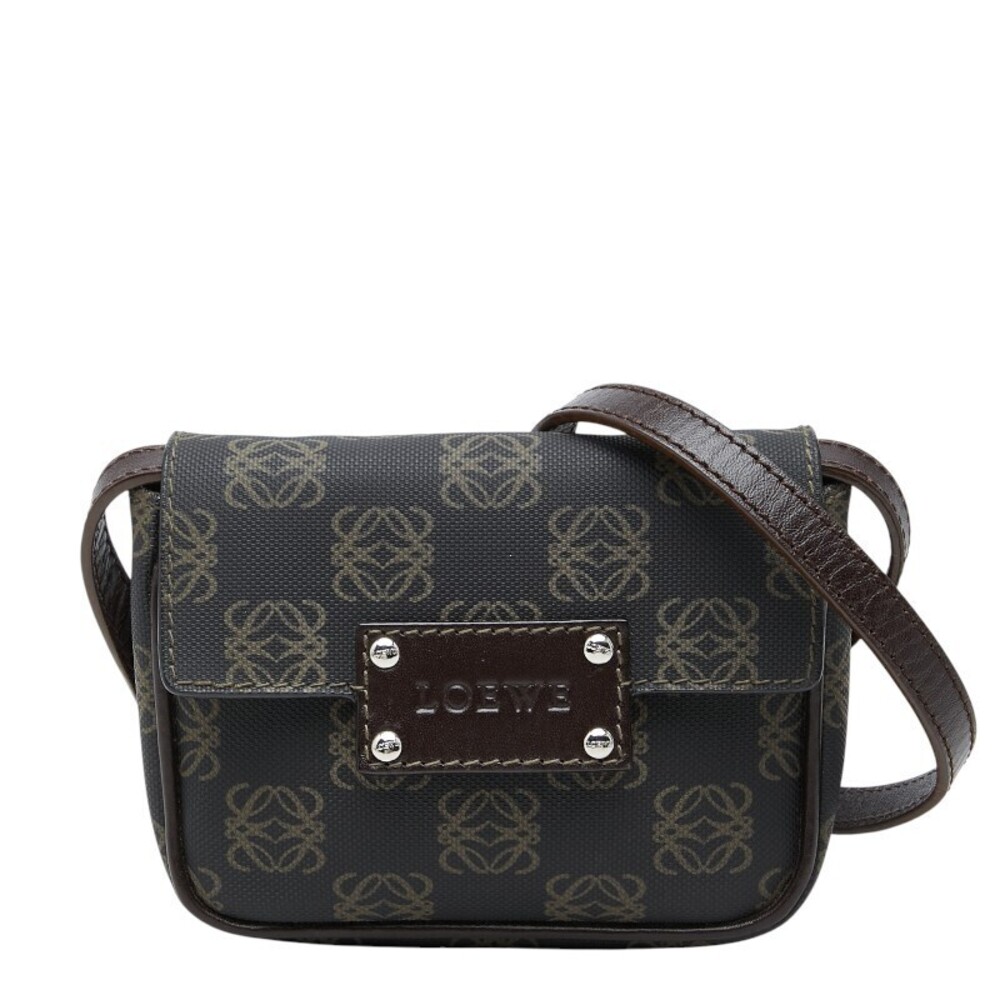 Loewe Anagram Crossbody Bag Black Brown Leather